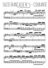 Téléchargez l'arrangement pour piano de la partition de Suite française N°6 Courante en PDF